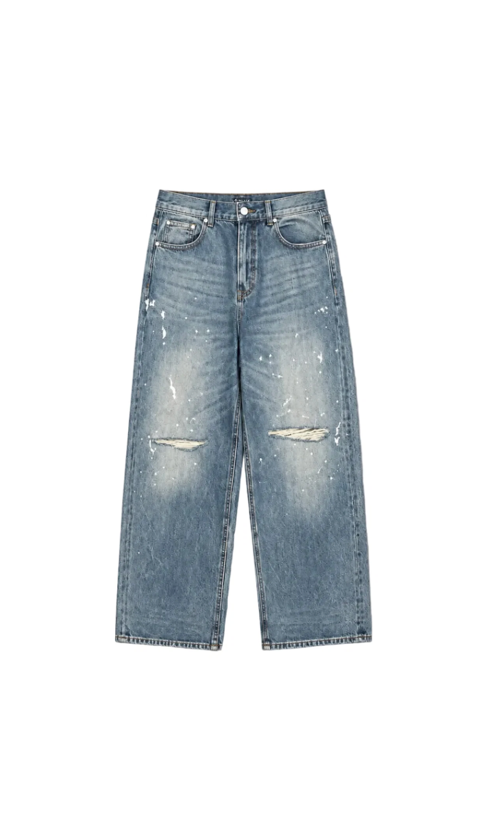 Paint Splatter Distressed Denim